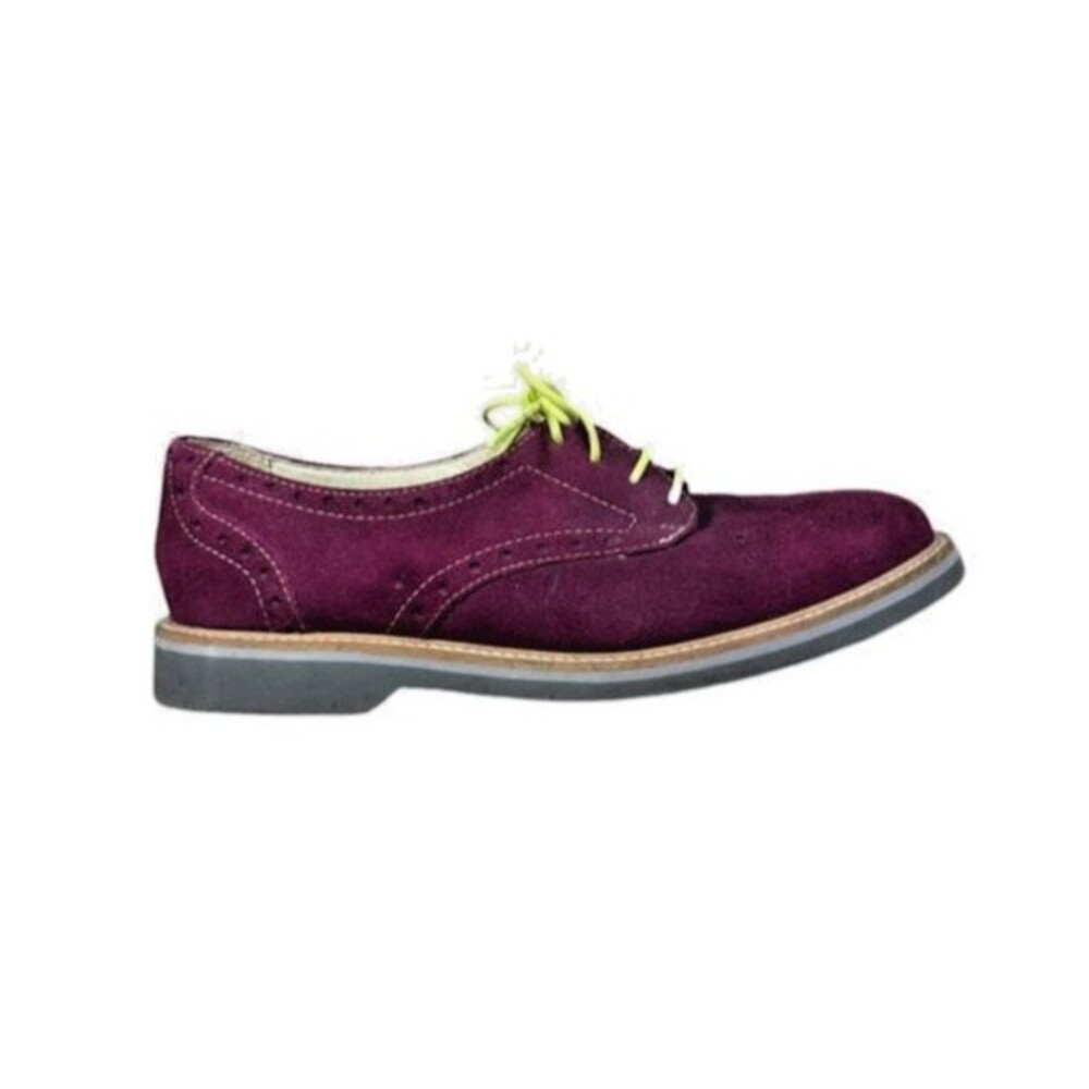 Halogen Lindy Shoes Women Size 8 Purple (Red - Wine) Suede Oxford Made in Brazil